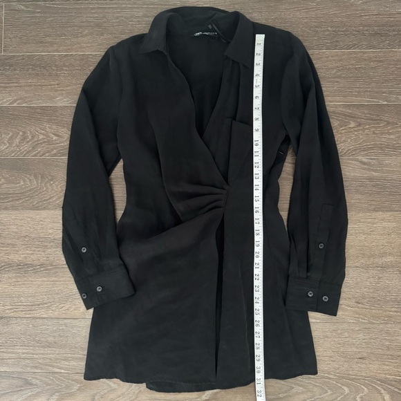 Zara Black Wrap Dress – Size Small - Picture 7 of 10